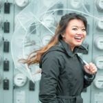 woman with clear umbrella